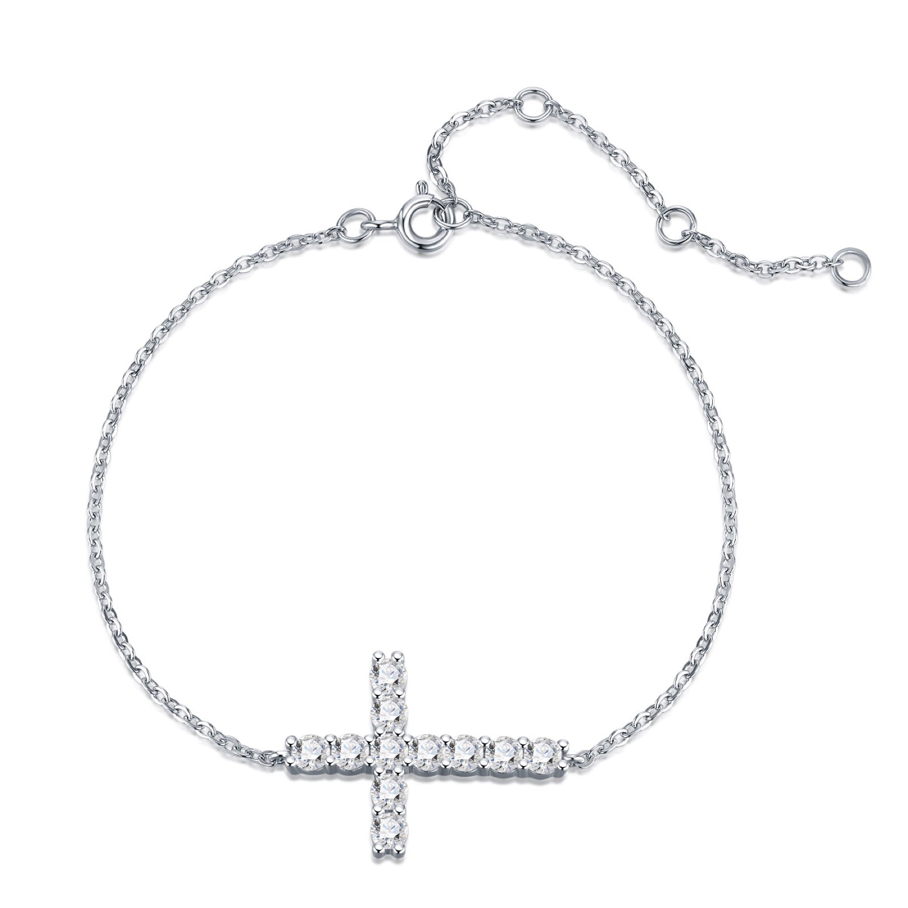 Crocina Moissanite Chain Bracelet in Sterling Silver