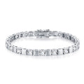Quadrotonda Moissanite Tennis Bracelet in Sterling Silver