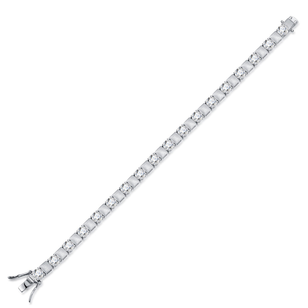 Quadrotonda Moissanite Tennis Bracelet in Sterling Silver