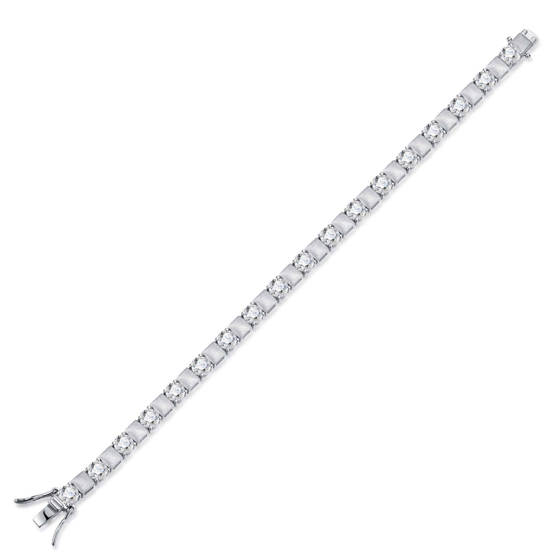 Quadrotonda Moissanite Tennis Bracelet in Sterling Silver