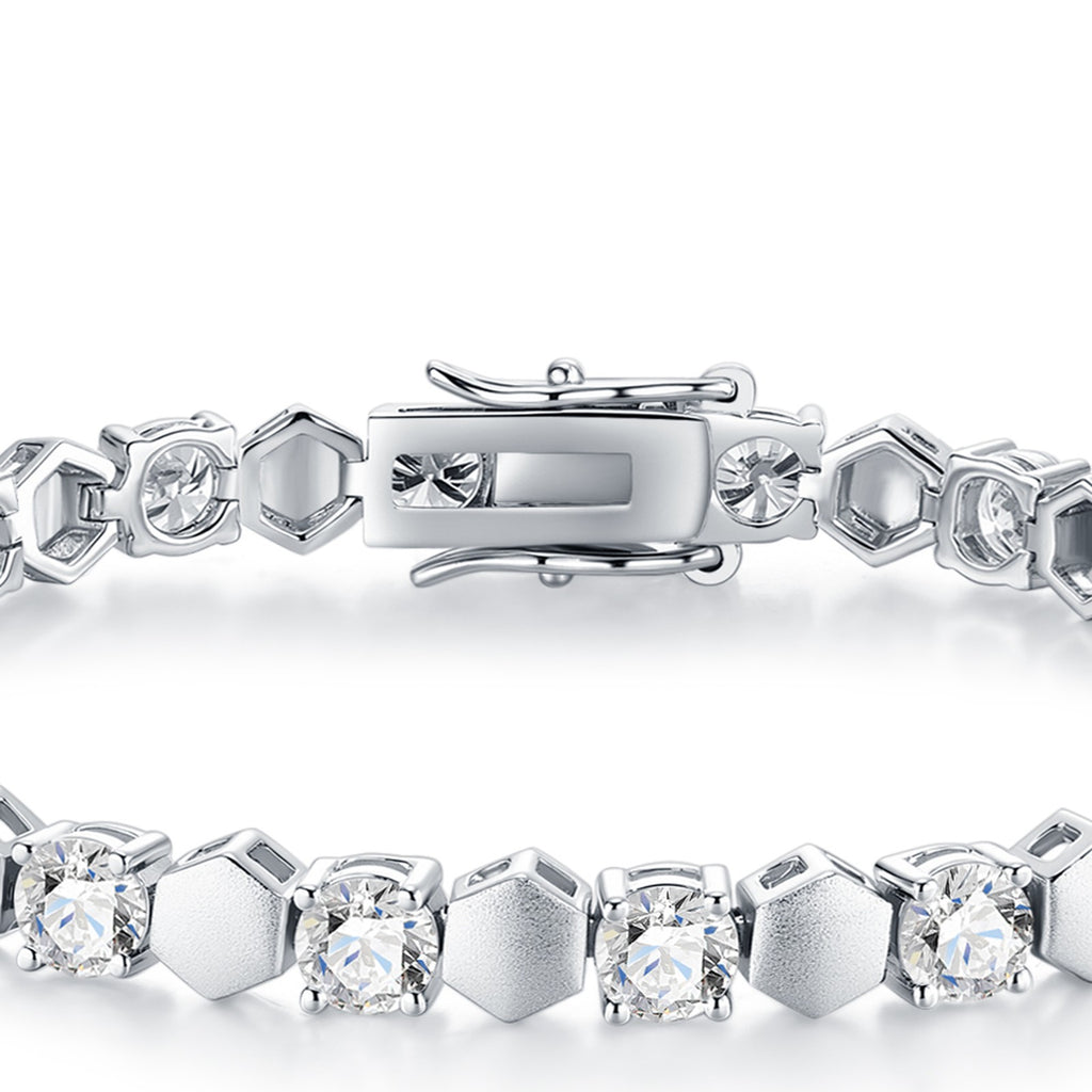 Sferetta Moissanite Tennis Bracelet in Sterling Silver — detail