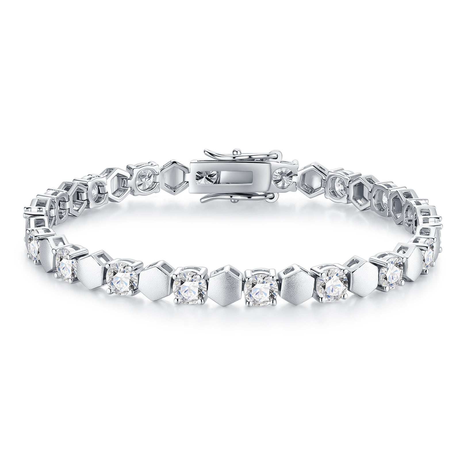 Sferetta Moissanite Tennis Bracelet in Sterling Silver