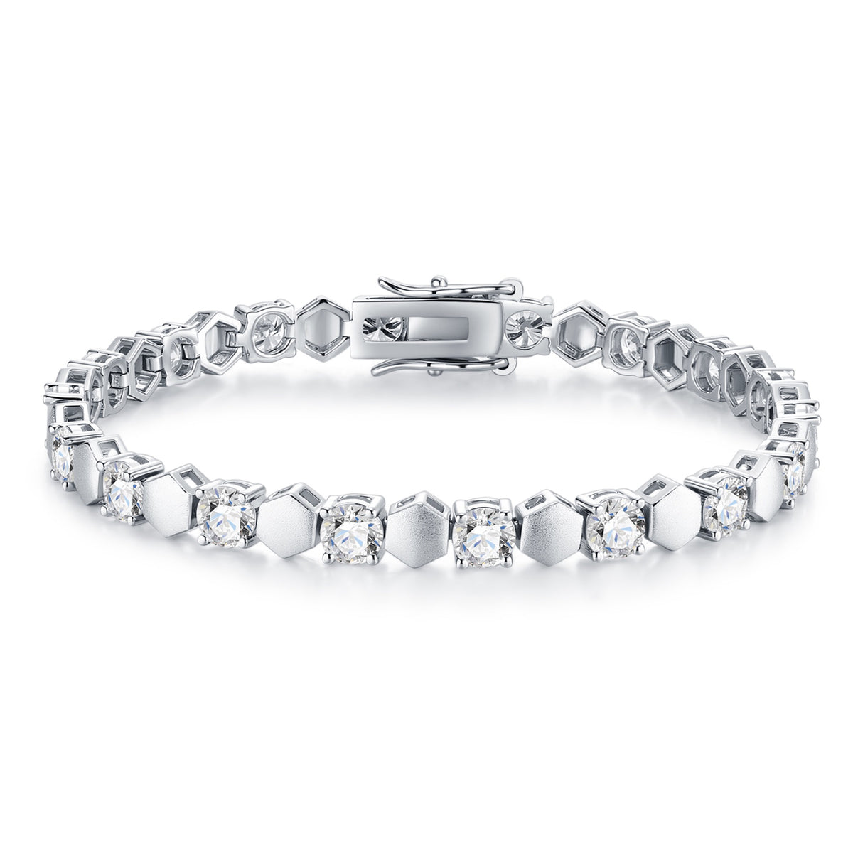 Sferetta Moissanite Tennis Bracelet in Sterling Silver