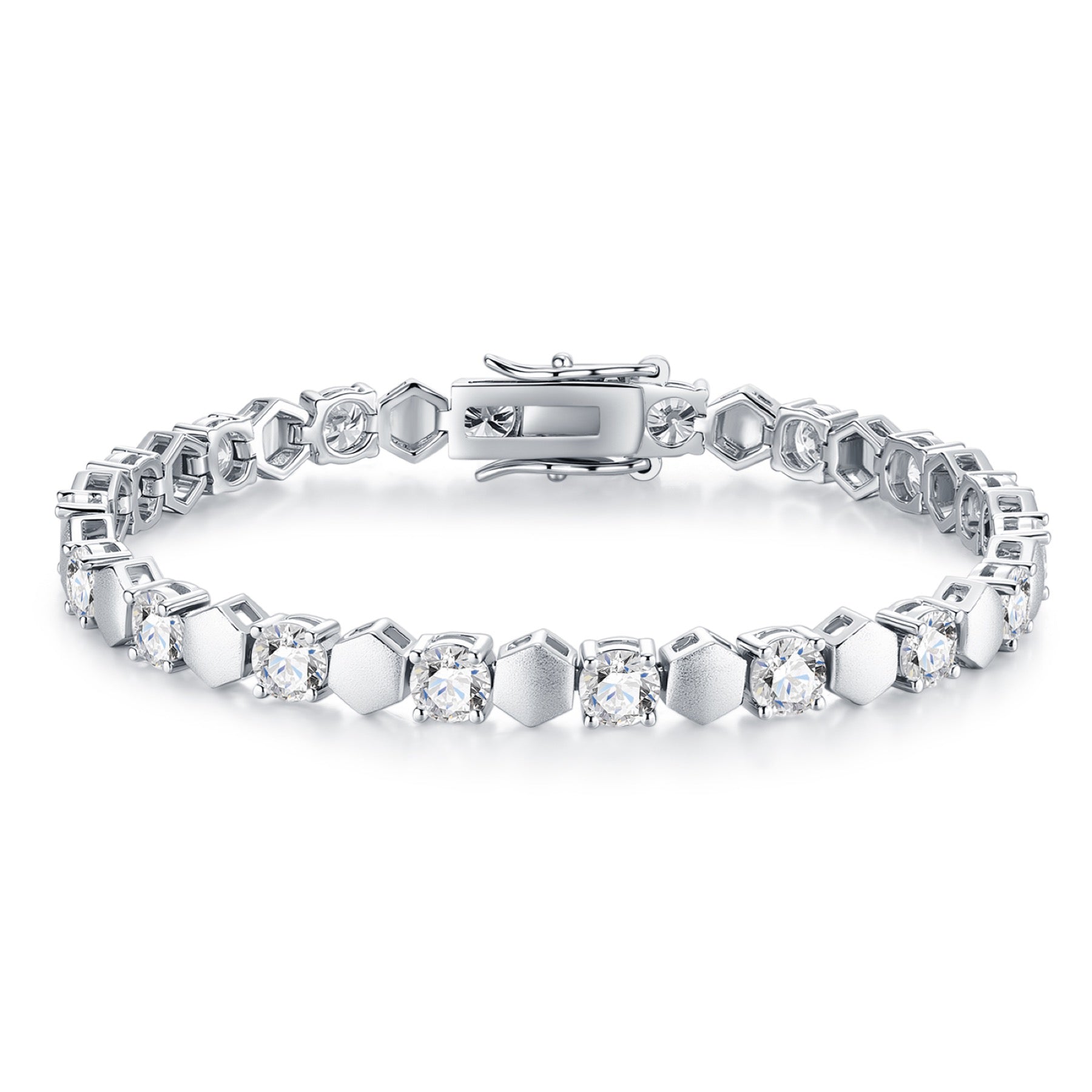 Sferetta Moissanite Tennis Bracelet in Sterling Silver