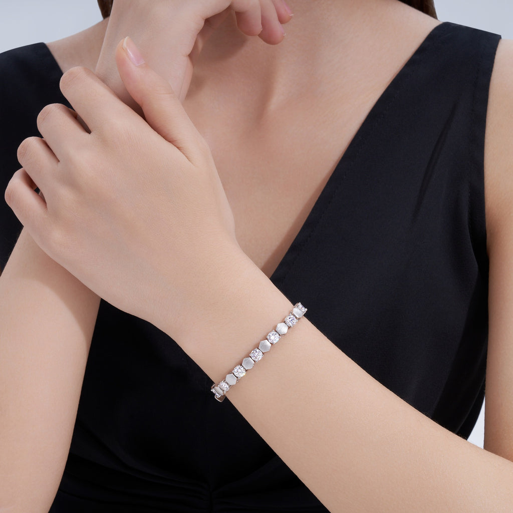 Sferetta Moissanite Tennis Bracelet in Sterling Silver