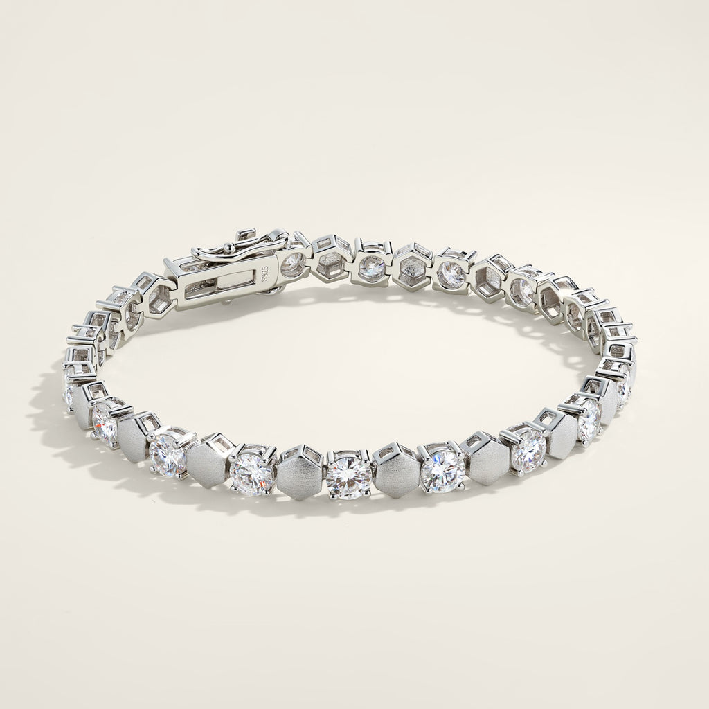 Sferetta Moissanite Tennis Bracelet in Sterling Silver