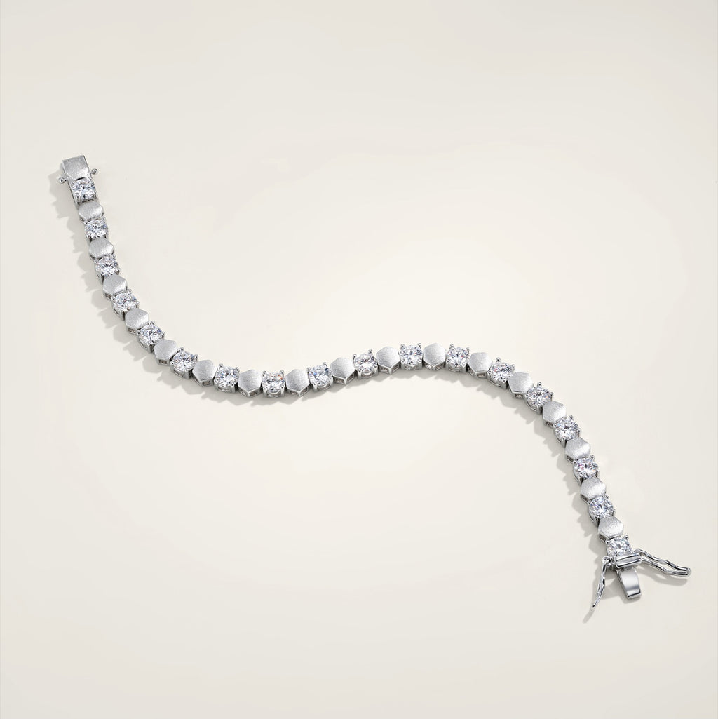 Sferetta Moissanite Tennis Bracelet in Sterling Silver