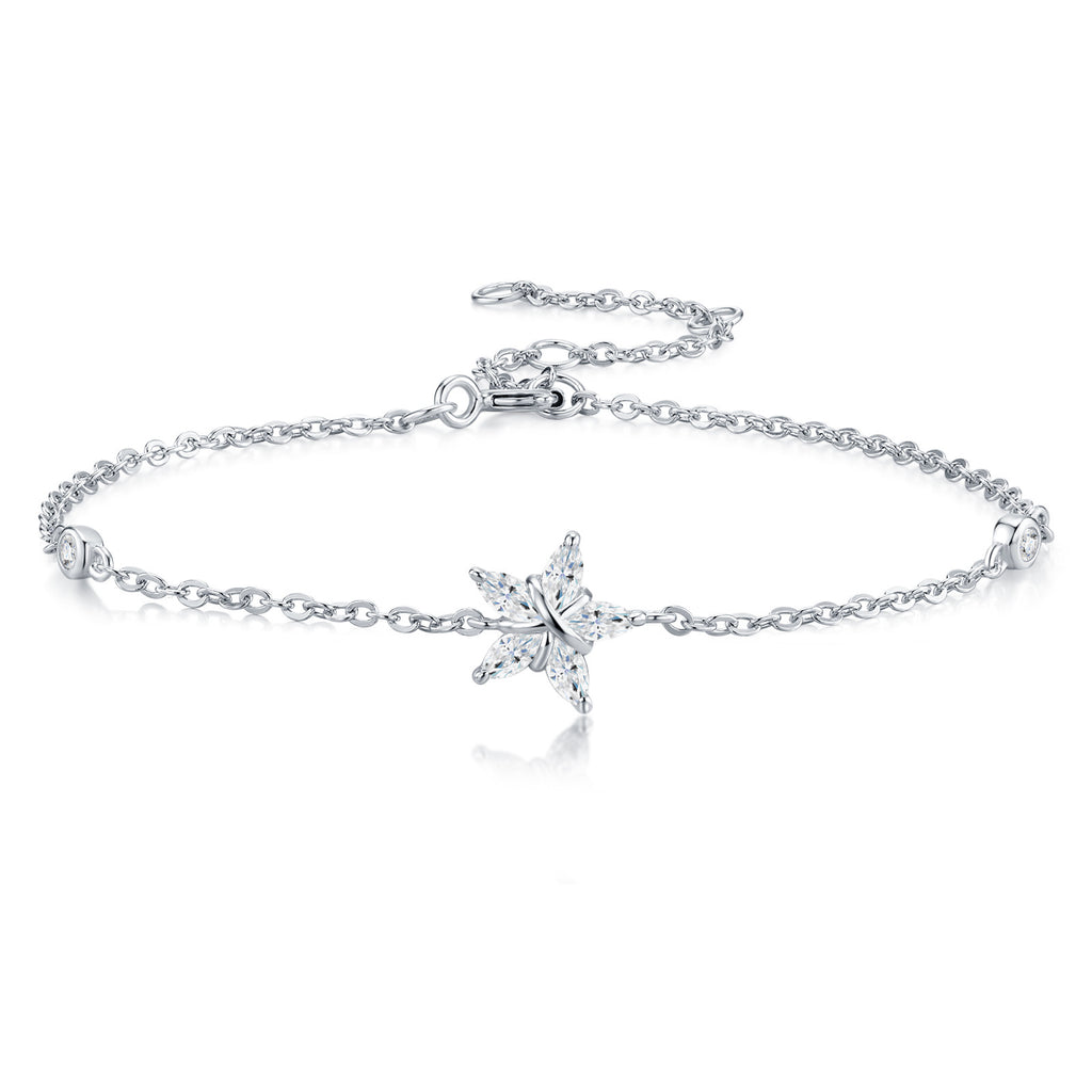 Stelluccia Moissanite Chain Bracelet in Sterling Silver