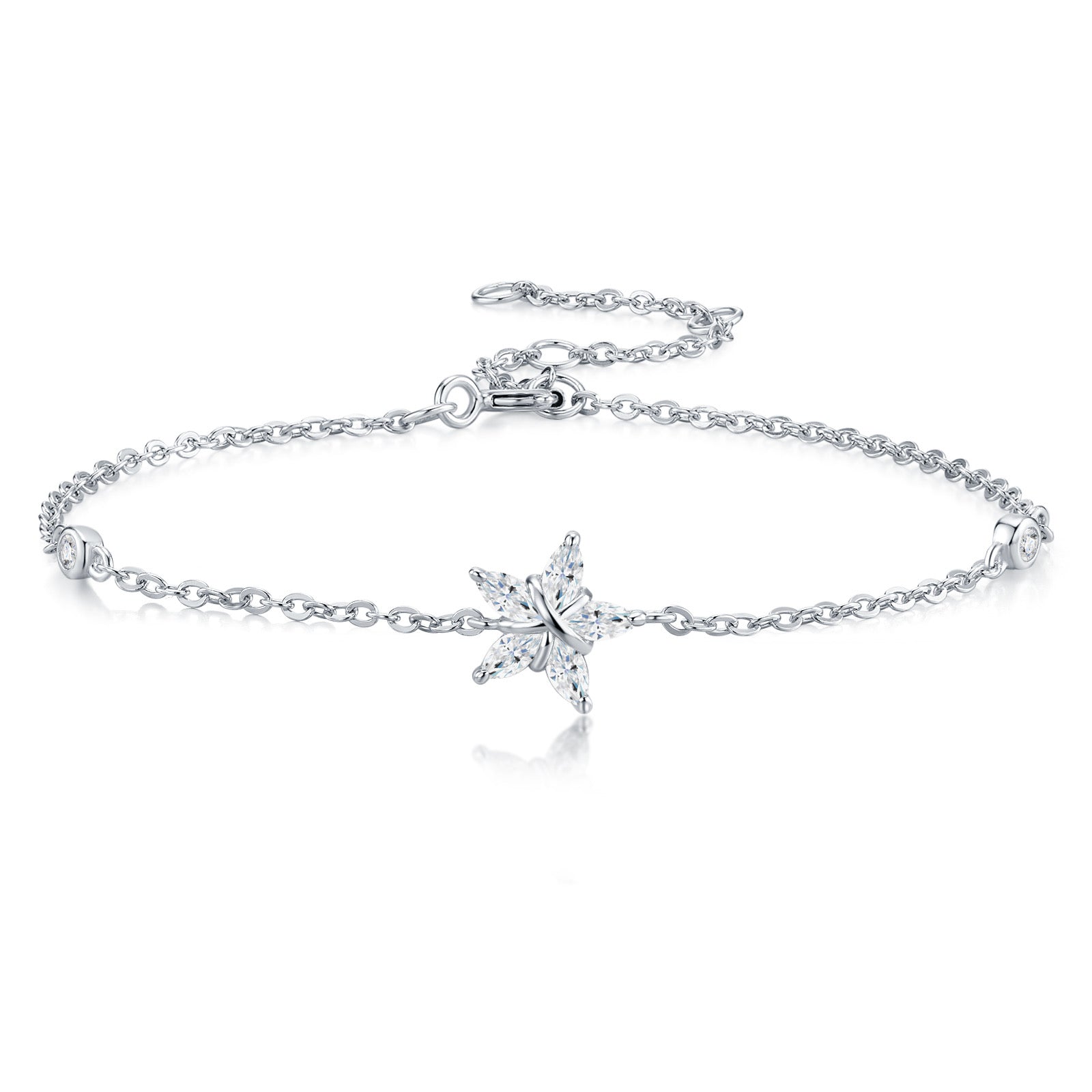 Stelluccia Moissanite Chain Bracelet in Sterling Silver