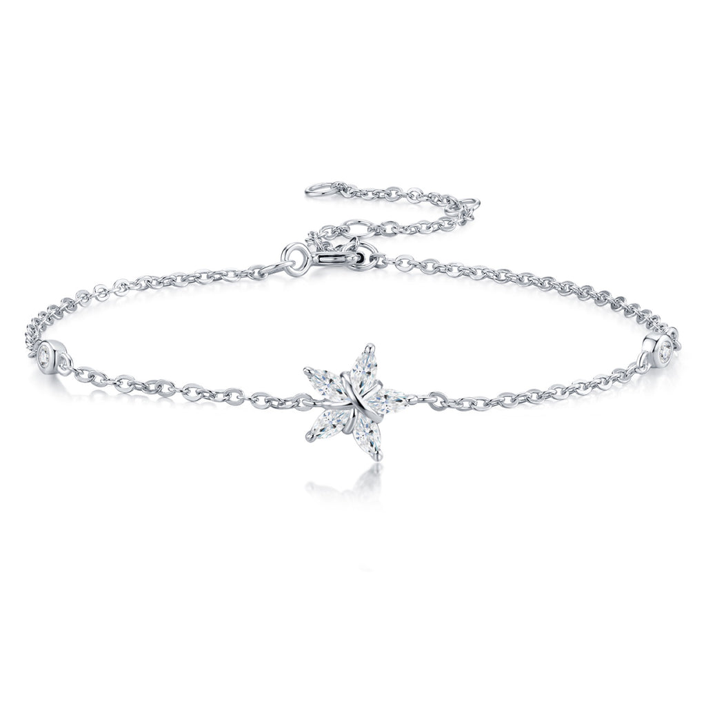Stelluccia Moissanite Chain Bracelet in Sterling Silver