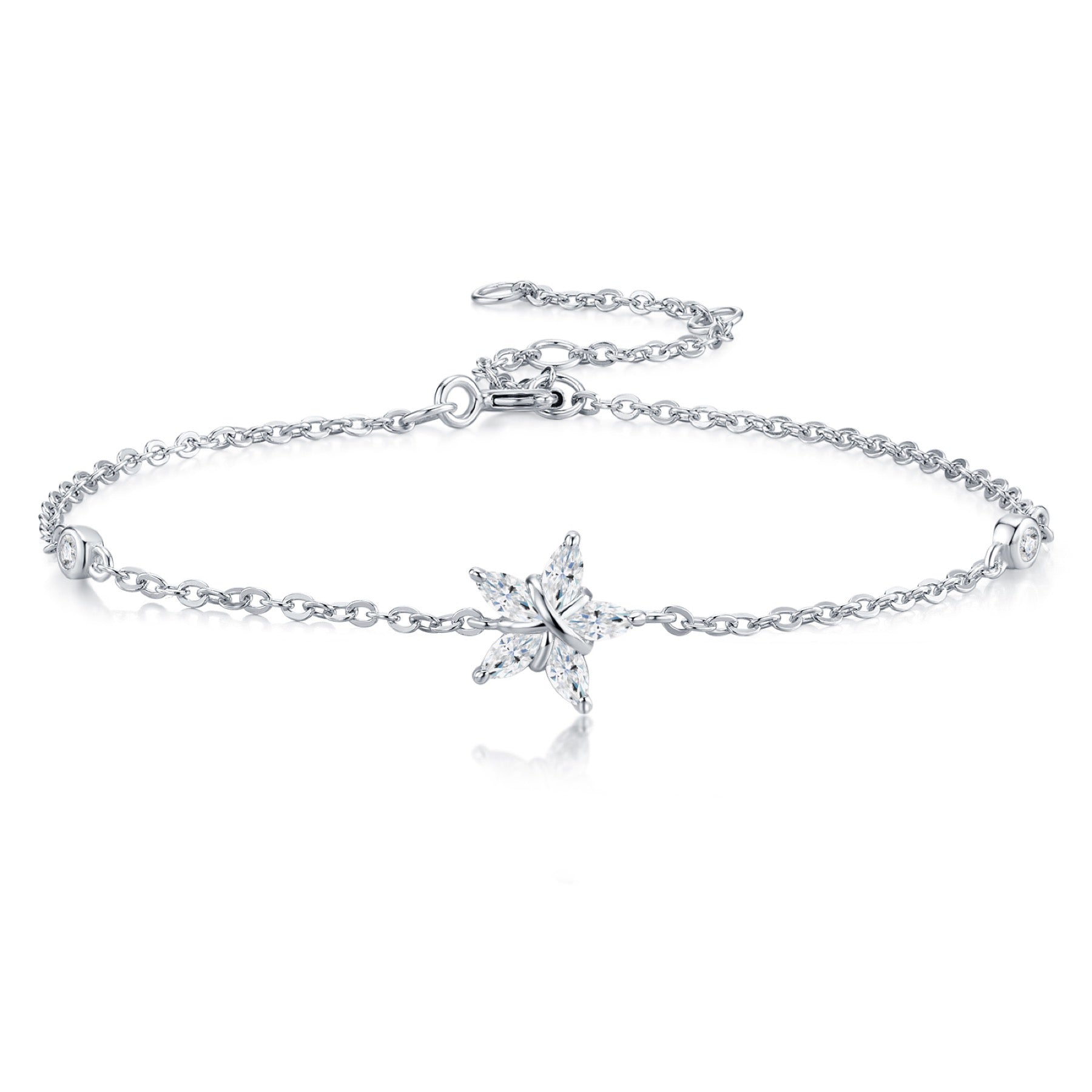 Stelluccia Moissanite Chain Bracelet in Sterling Silver