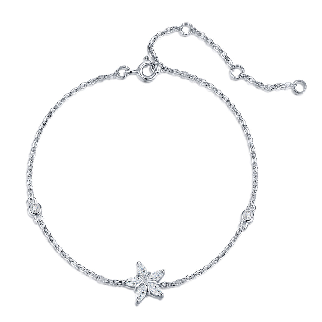 Stelluccia Moissanite Chain Bracelet in Sterling Silver