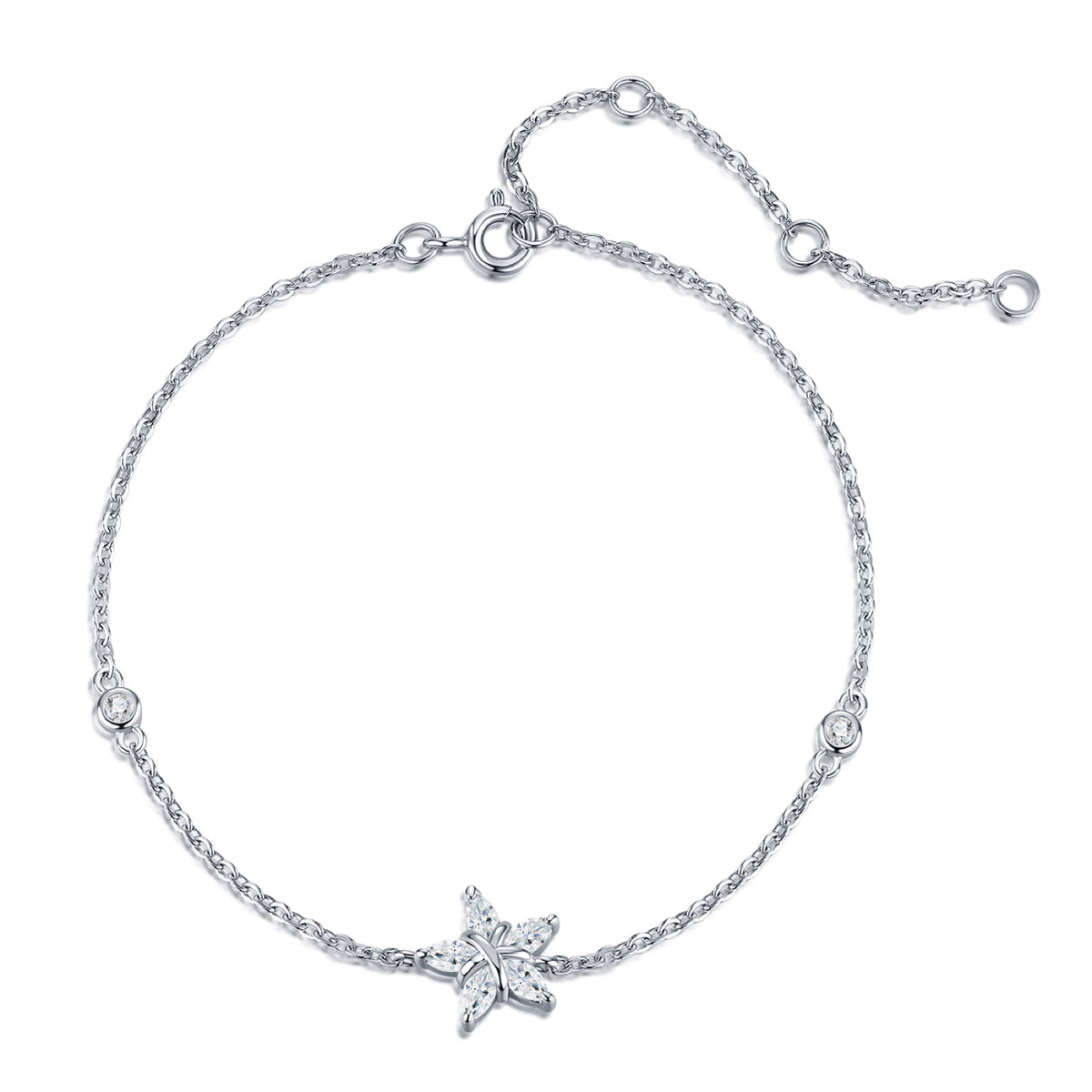 Stelluccia Moissanite Chain Bracelet in Sterling Silver