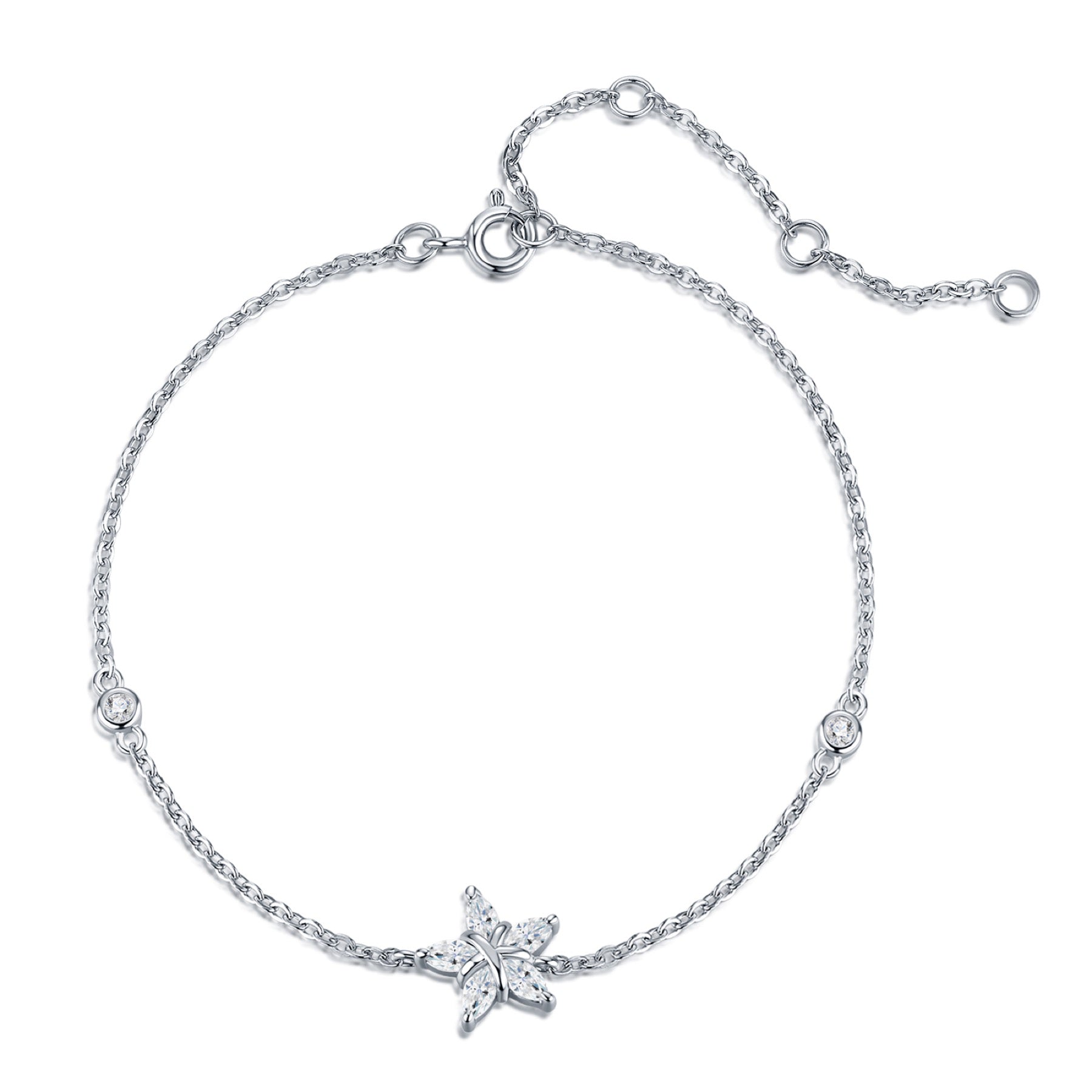 Stelluccia Moissanite Chain Bracelet in Sterling Silver