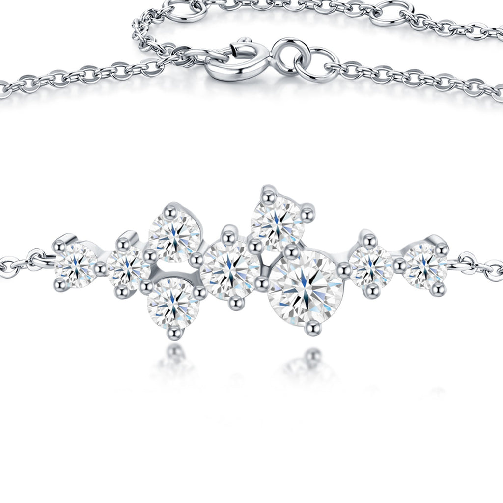Costellina Moissanite Chain Bracelet in Sterling Silver — detail