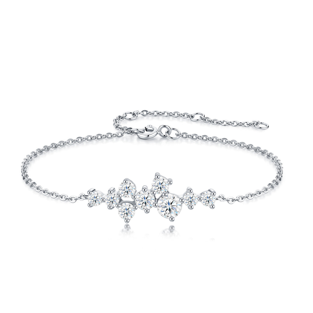 Costellina Moissanite Chain Bracelet in Sterling Silver