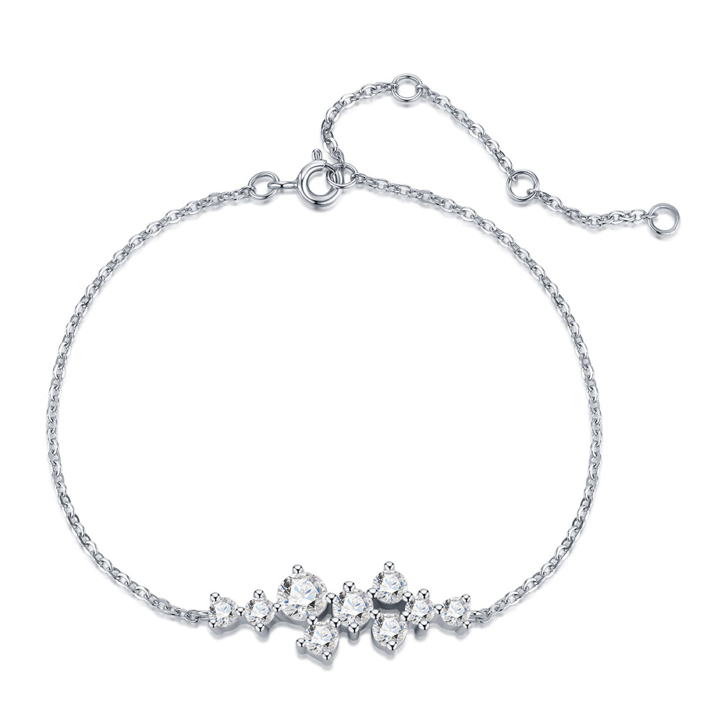 Costellina Moissanite Chain Bracelet in Sterling Silver