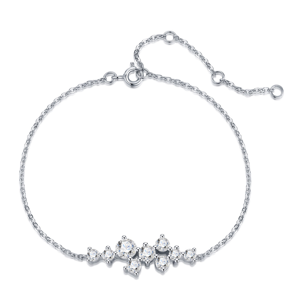 Costellina Moissanite Chain Bracelet in Sterling Silver