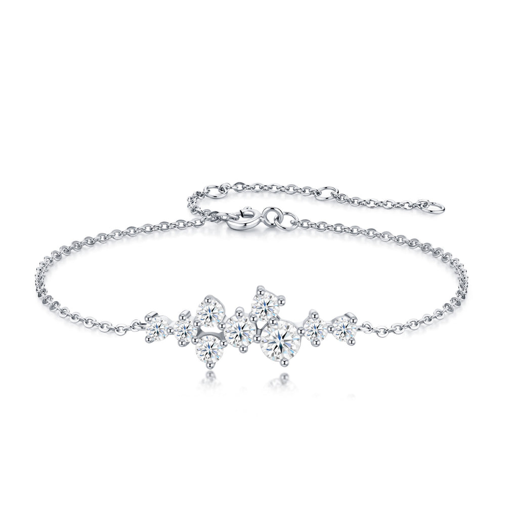 Costellina Moissanite Chain Bracelet in Sterling Silver