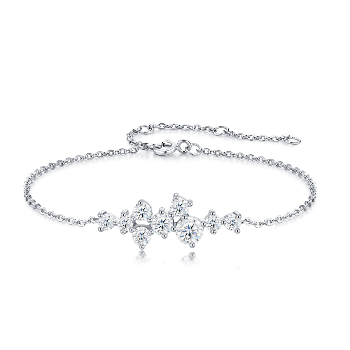 Costellina Moissanite Chain Bracelet in Sterling Silver