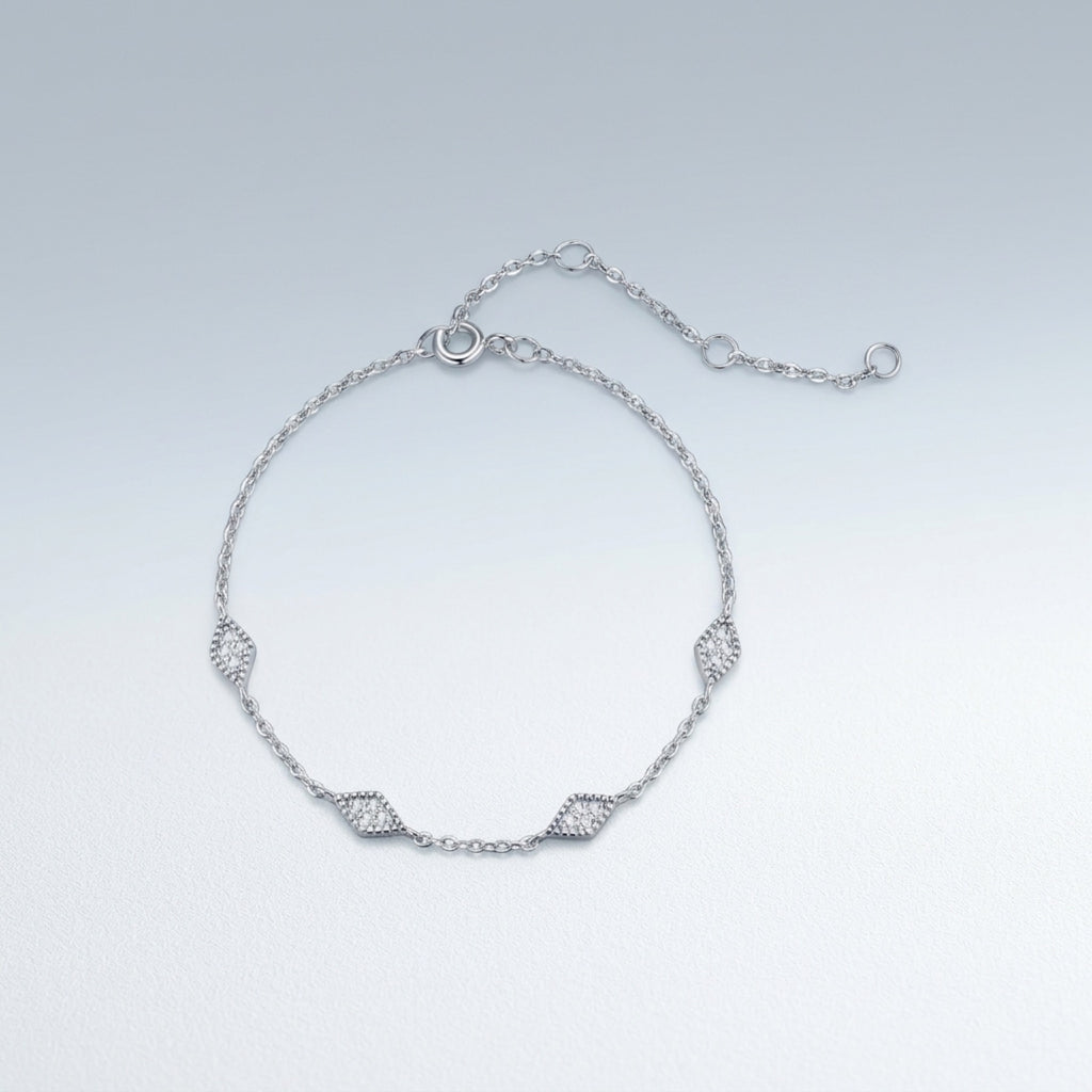 Rombolino Moissanite Chain Bracelet in Sterling Silver