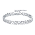 Cuorame Moissanite Heart Tennis Bracelet in Sterling Silver