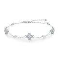 Trifoglino Moissanite Chain Bracelet in Sterling Silver