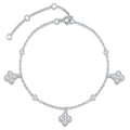 Quadrifoglino Moissanite Chain Bracelet in Sterling Silver