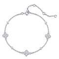 Quadrifoglino Moissanite Chain Bracelet in Sterling Silver