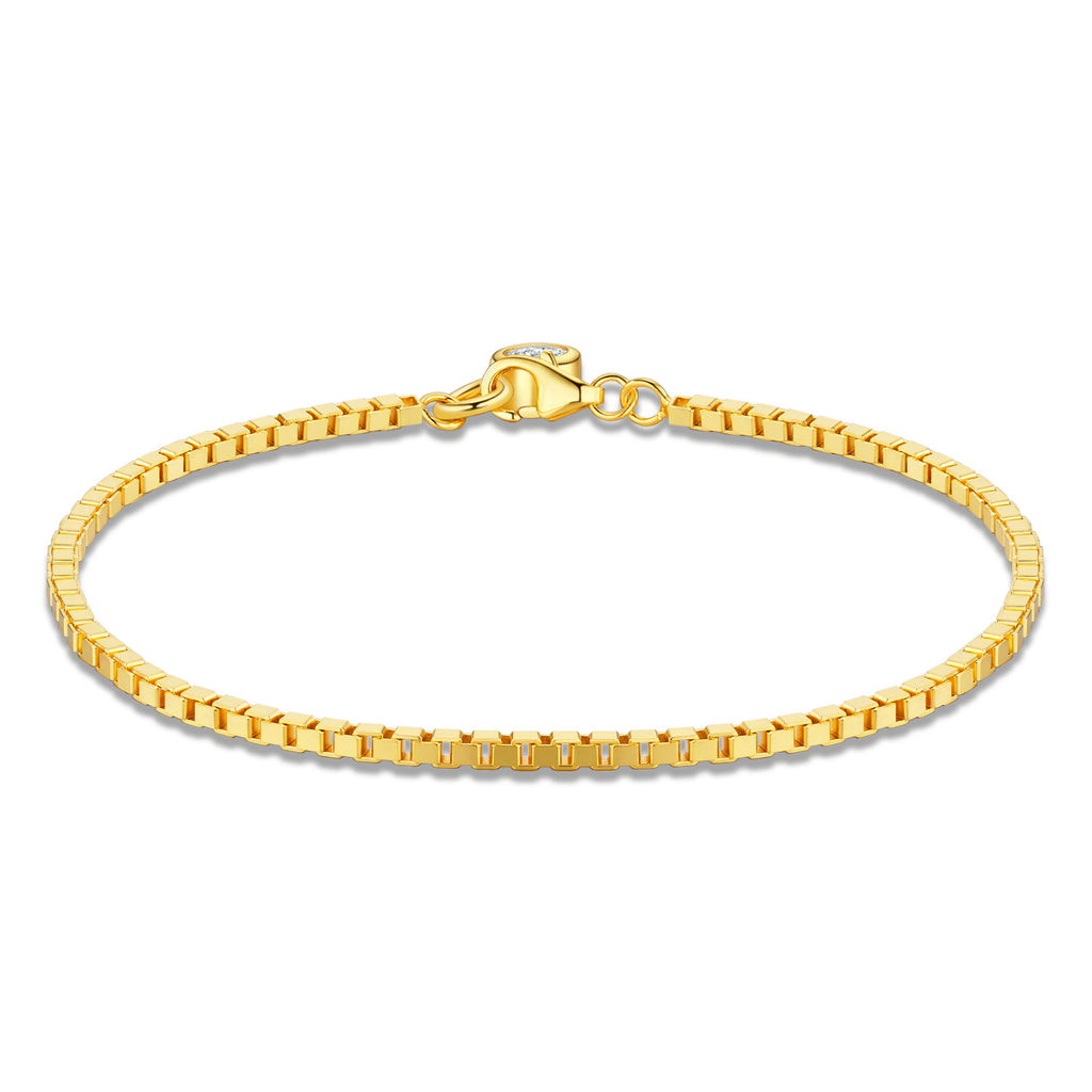 Venezia Moissanite Chain Bracelet in Gold-Tone Sterling Silver