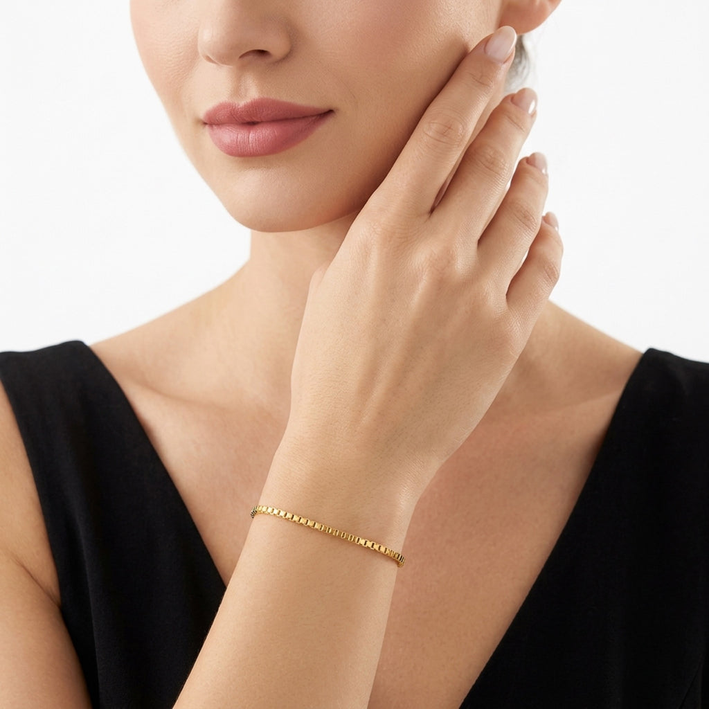 Venezia Moissanite Chain Bracelet in Gold-Tone Sterling Silver