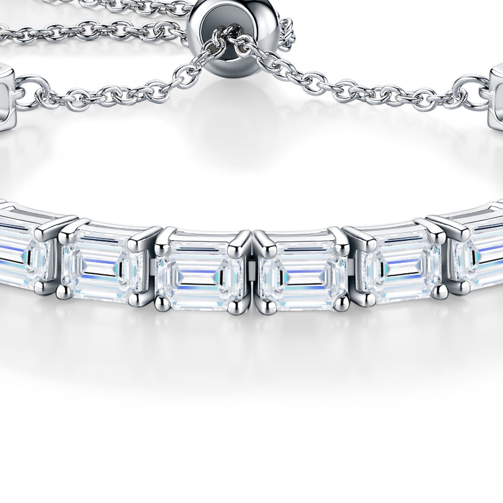 Smeraldame Moissanite Tennis Bracelet in Sterling Silver — detail