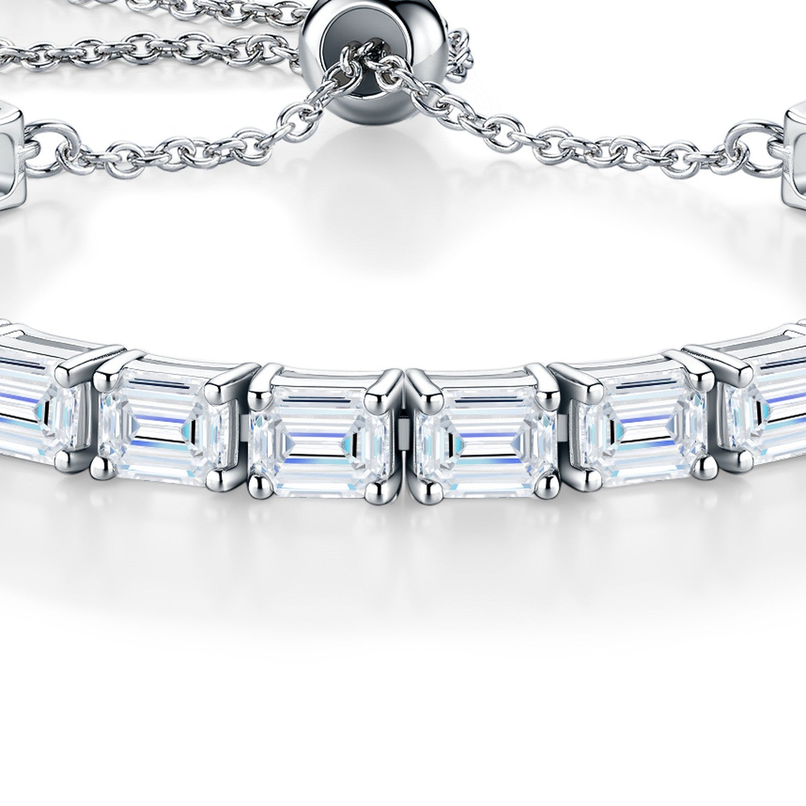 Smeraldame Moissanite Tennis Bracelet in Sterling Silver — detail