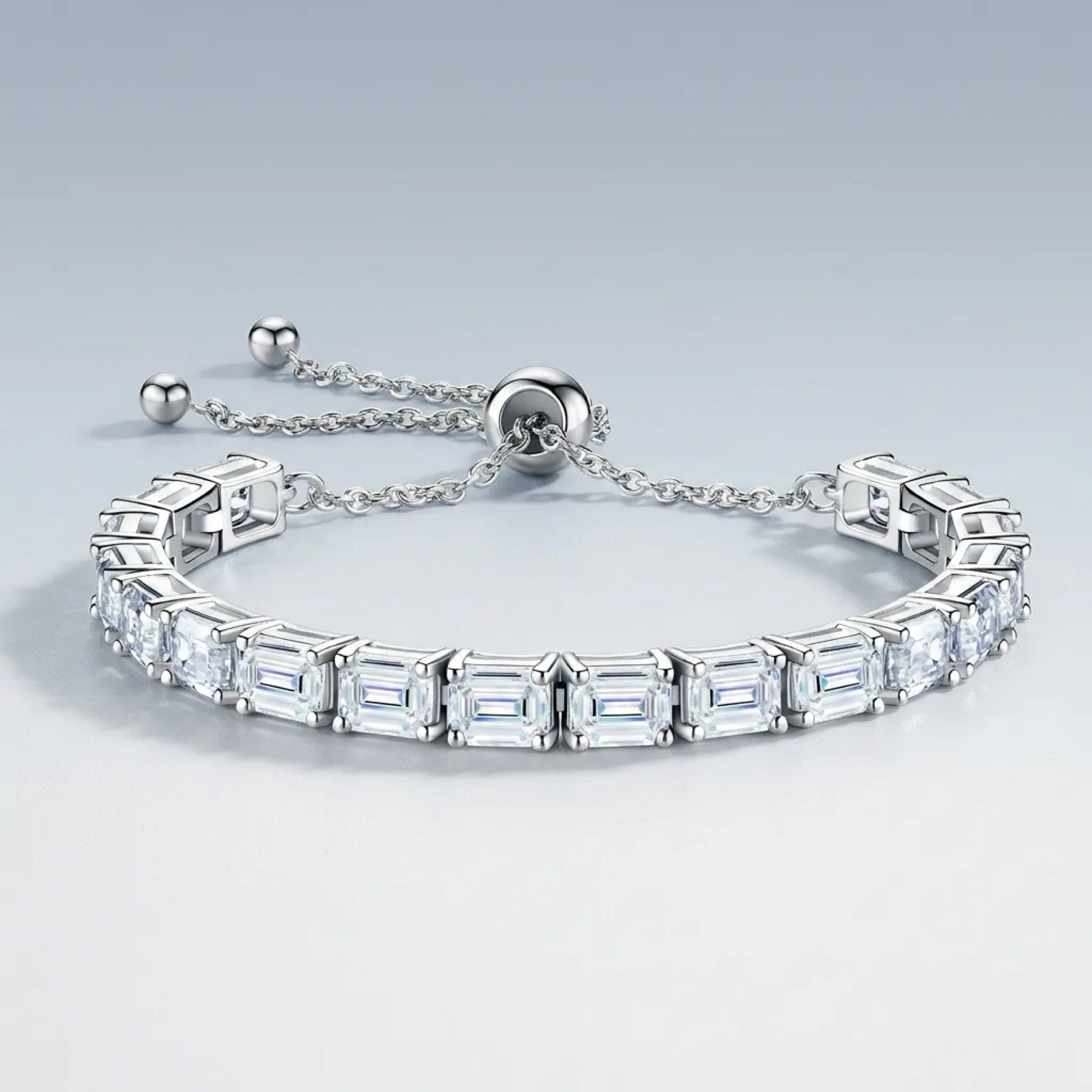 Smeraldame Moissanite Tennis Bracelet in Sterling Silver