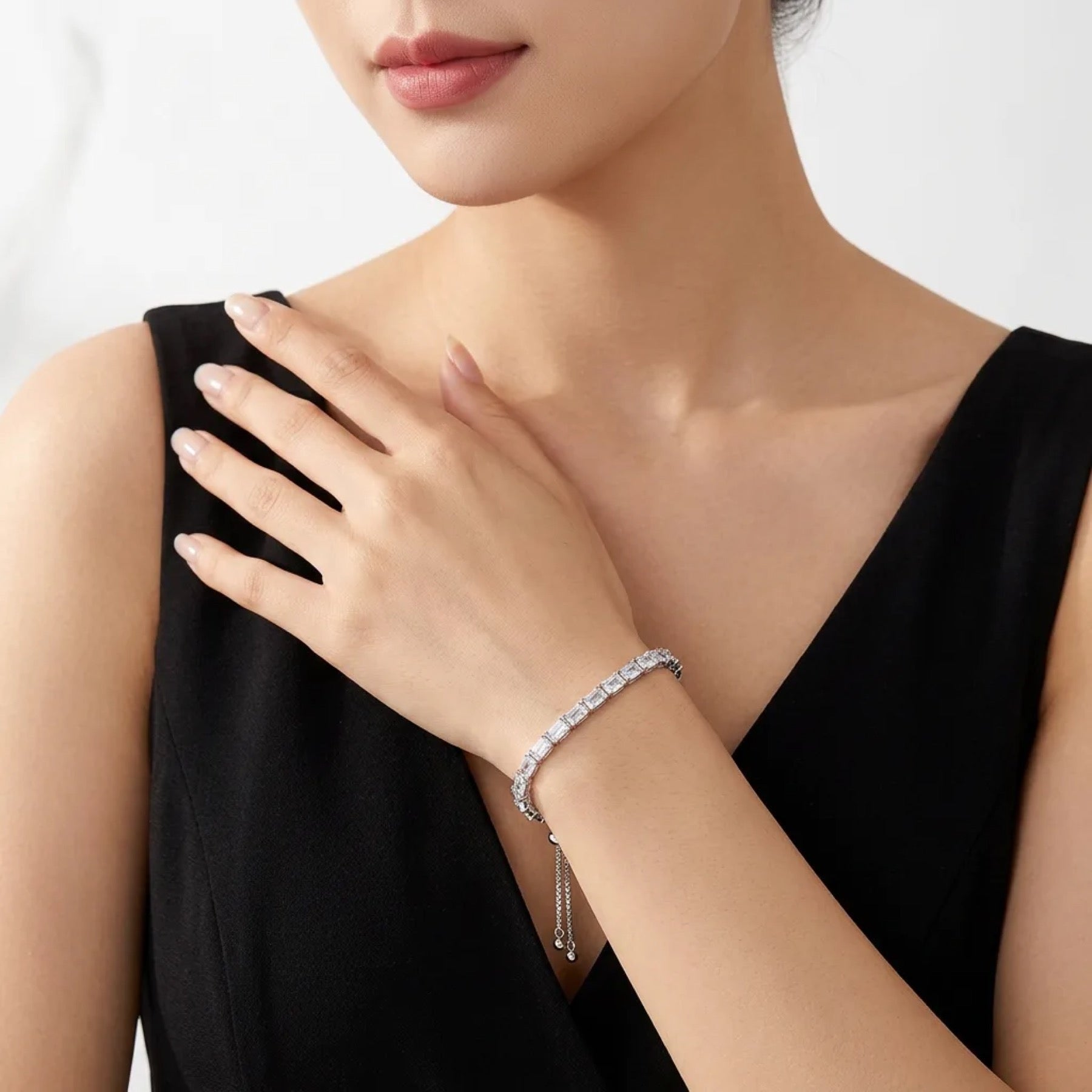 Smeraldame Moissanite Tennis Bracelet in Sterling Silver