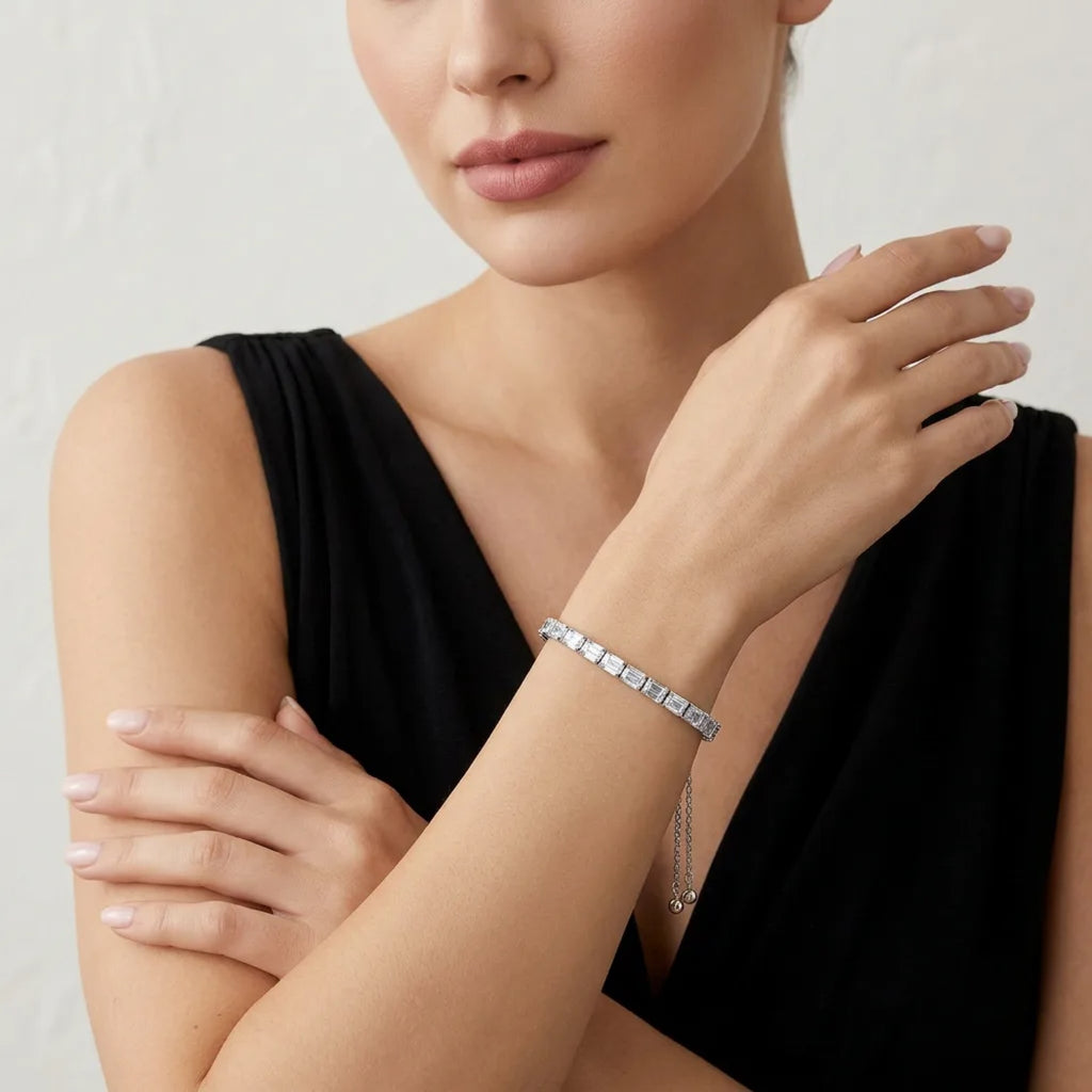 Smeraldame Moissanite Tennis Bracelet in Sterling Silver
