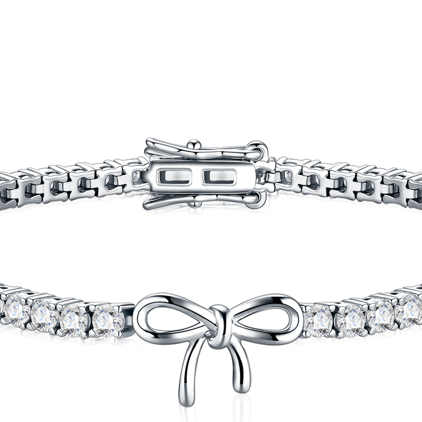 Fiocchino Moissanite Tennis Bracelet in Sterling Silver — detail