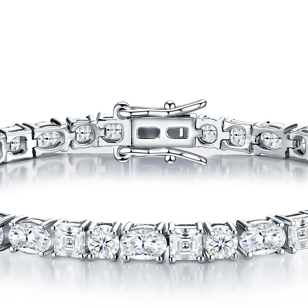 Quadratura Moissanite Tennis Bracelet in Sterling Silver — detail