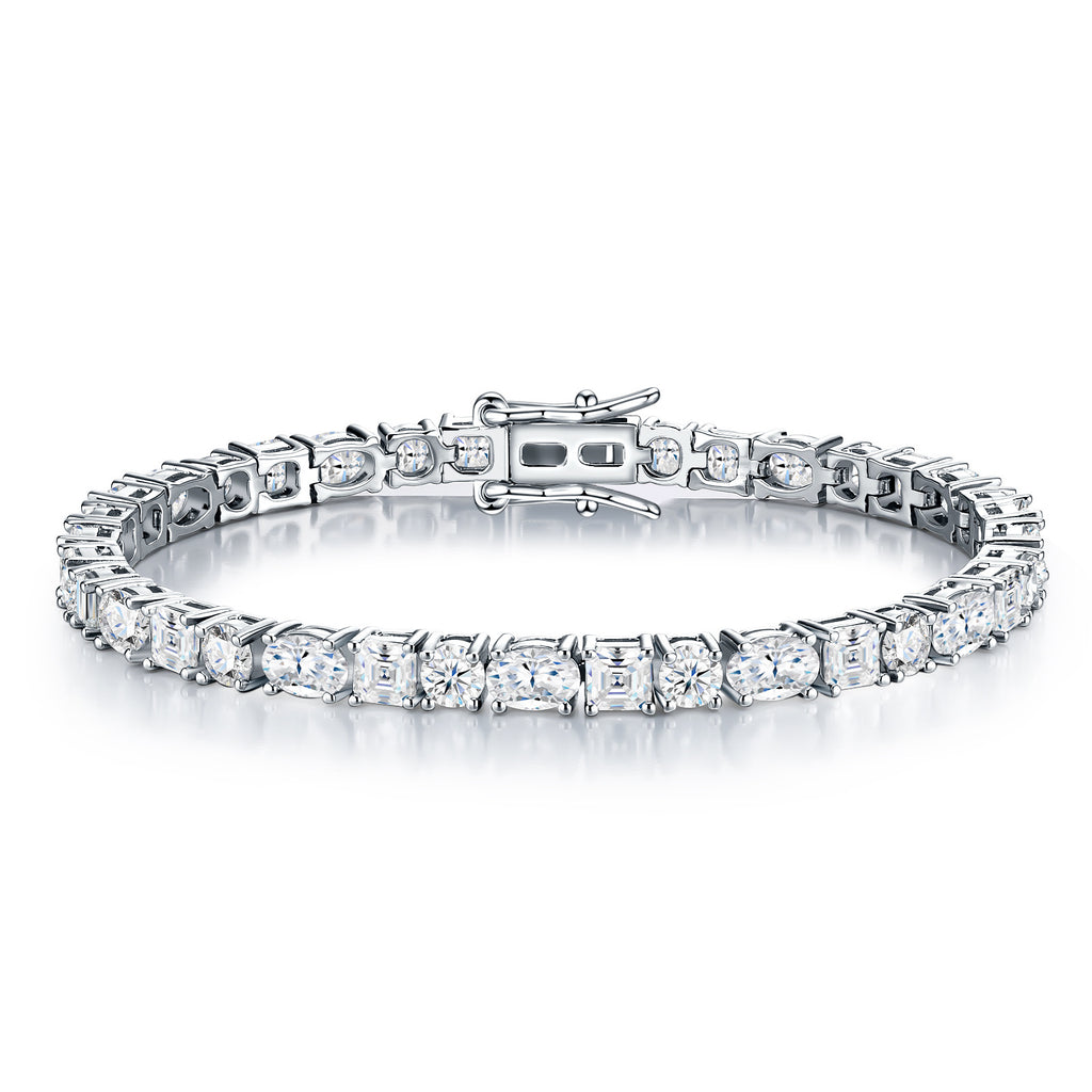 Quadratura Moissanite Tennis Bracelet in Sterling Silver