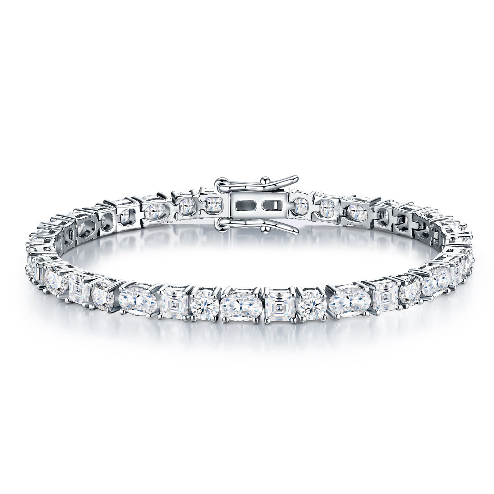 Quadratura Moissanite Tennis Bracelet in Sterling Silver