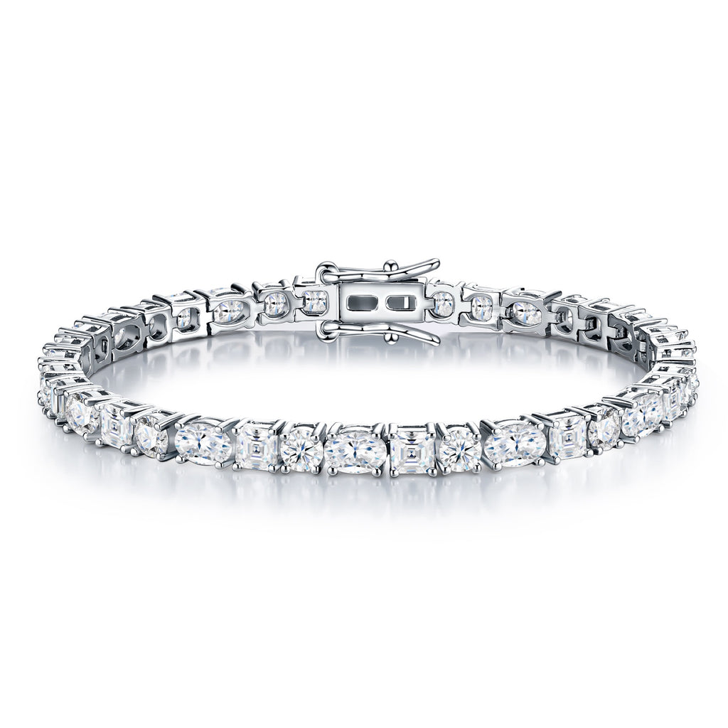 Quadratura Moissanite Tennis Bracelet in Sterling Silver