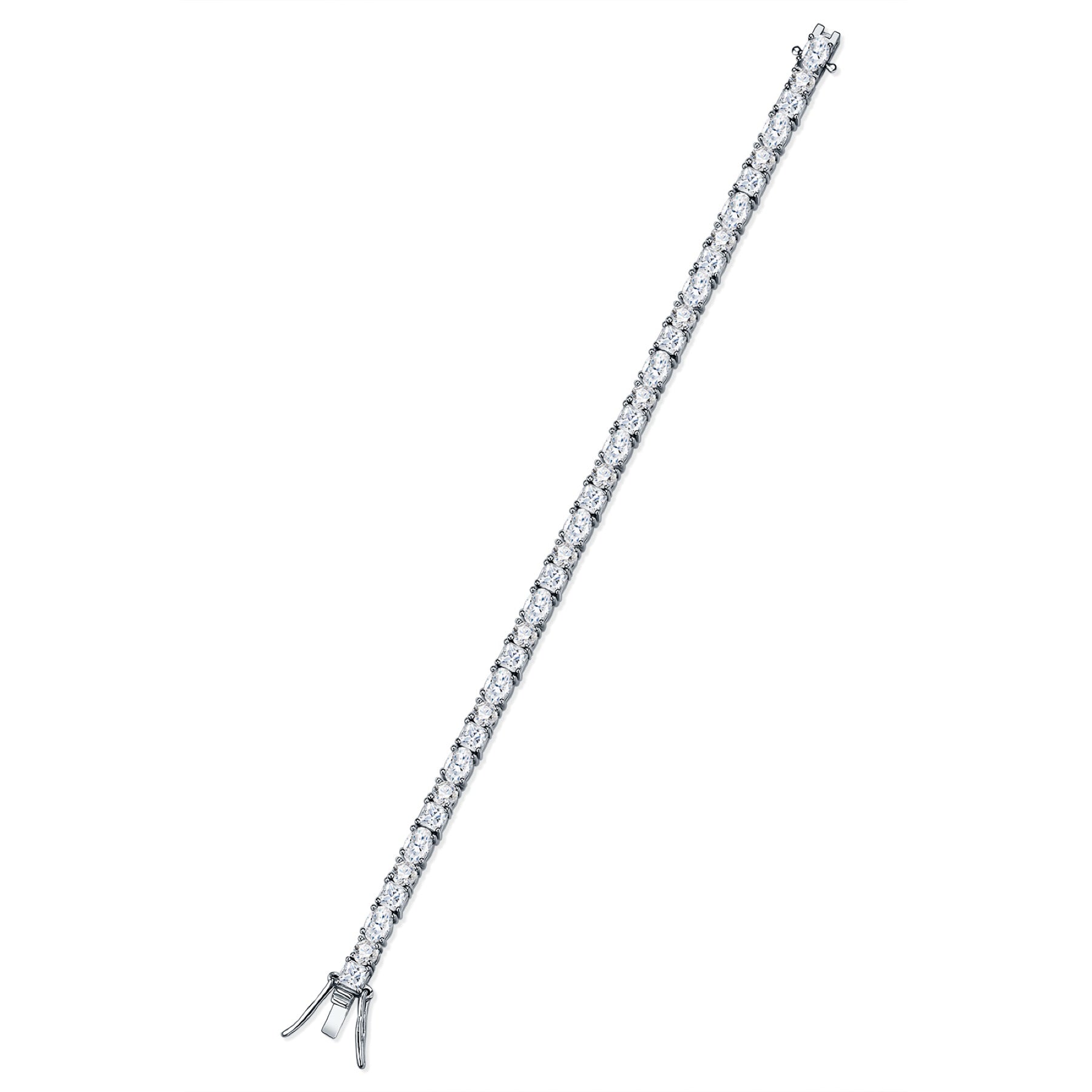 Quadratura Moissanite Tennis Bracelet in Sterling Silver