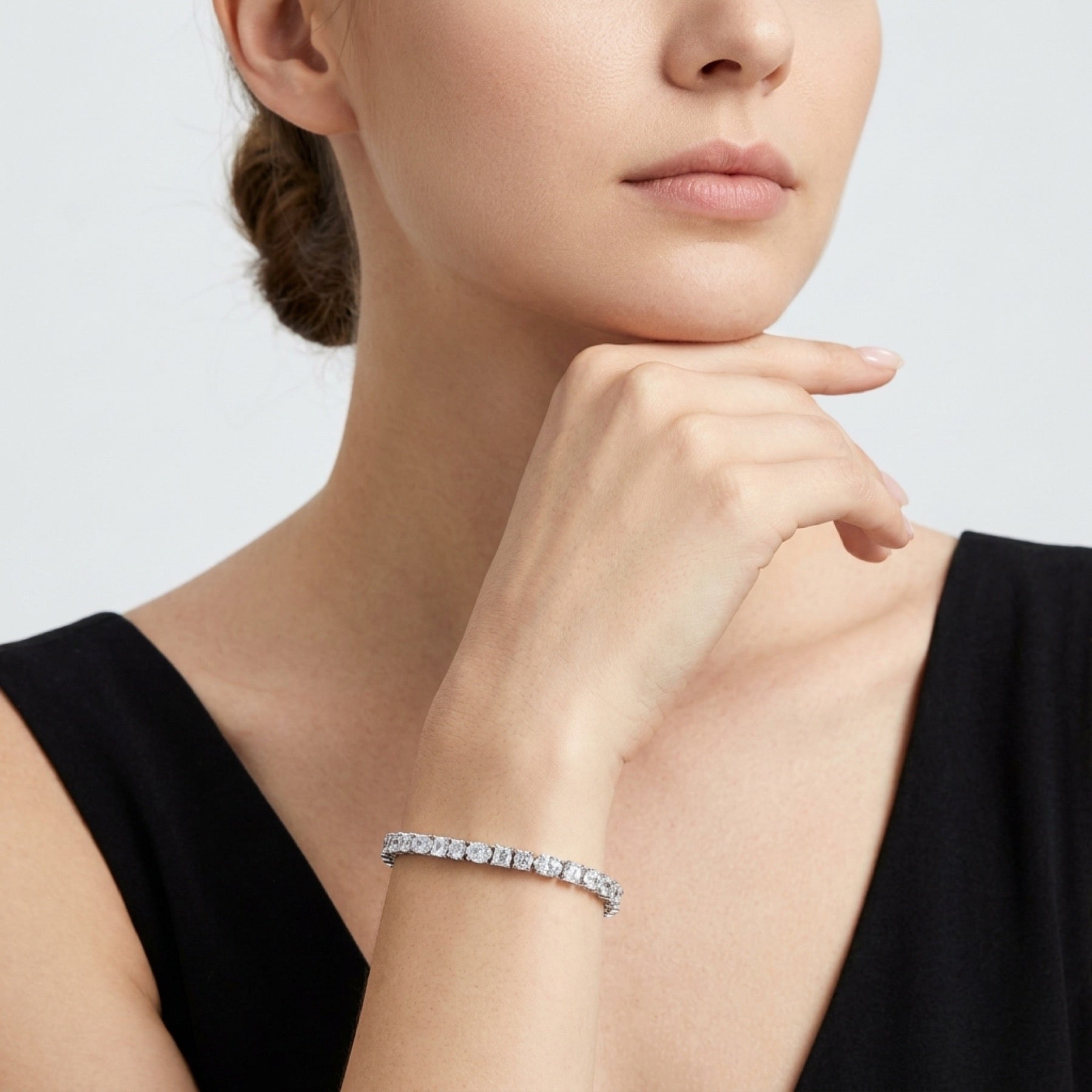 Quadratura Moissanite Tennis Bracelet in Sterling Silver