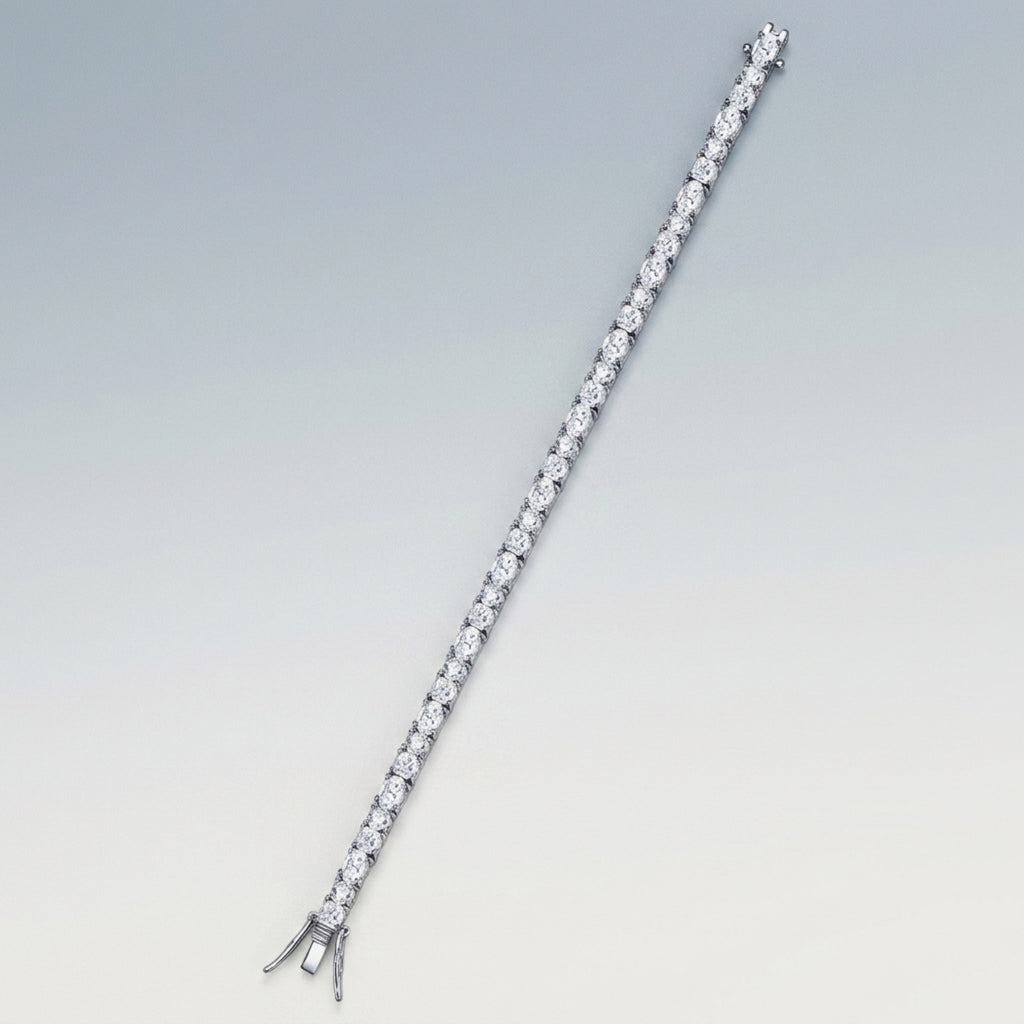 Quadratura Moissanite Tennis Bracelet in Sterling Silver