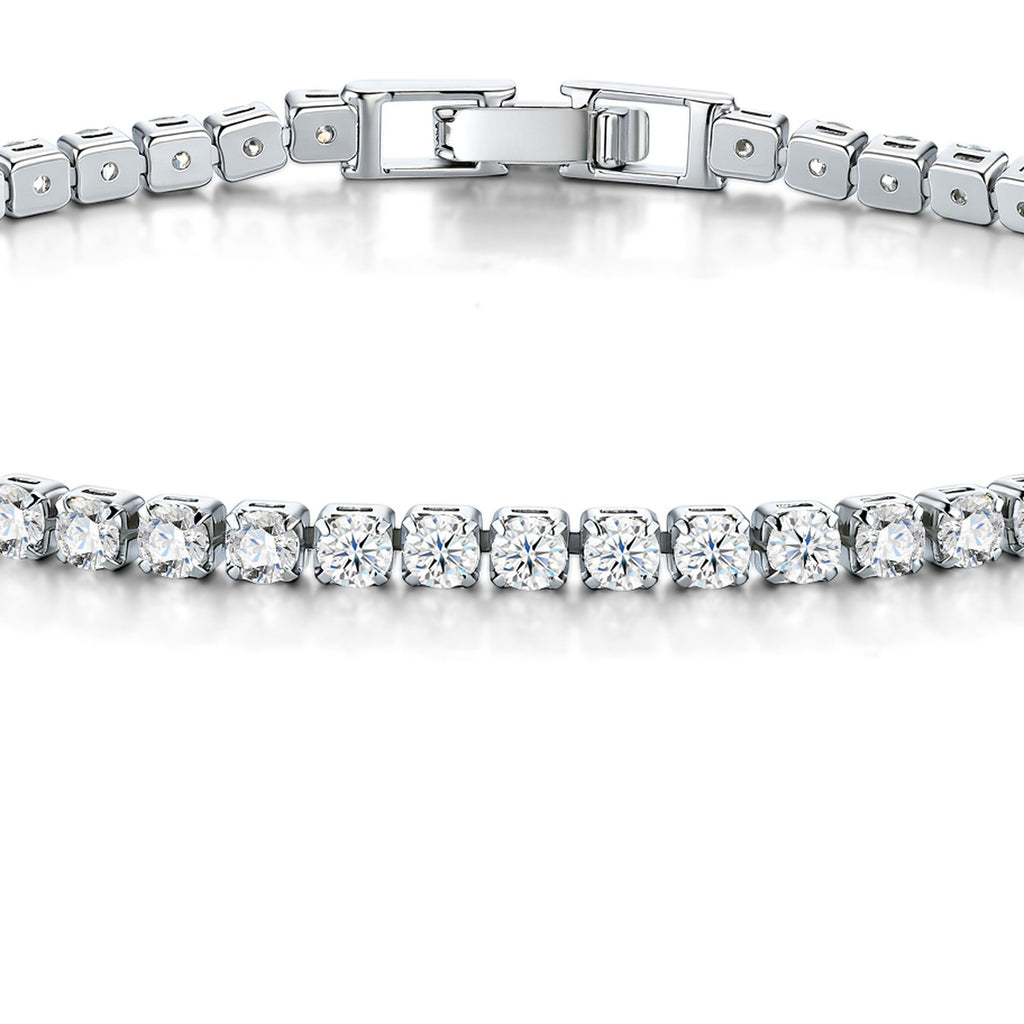 Rotondina Moissanite Tennis Bracelet in Sterling Silver — detail