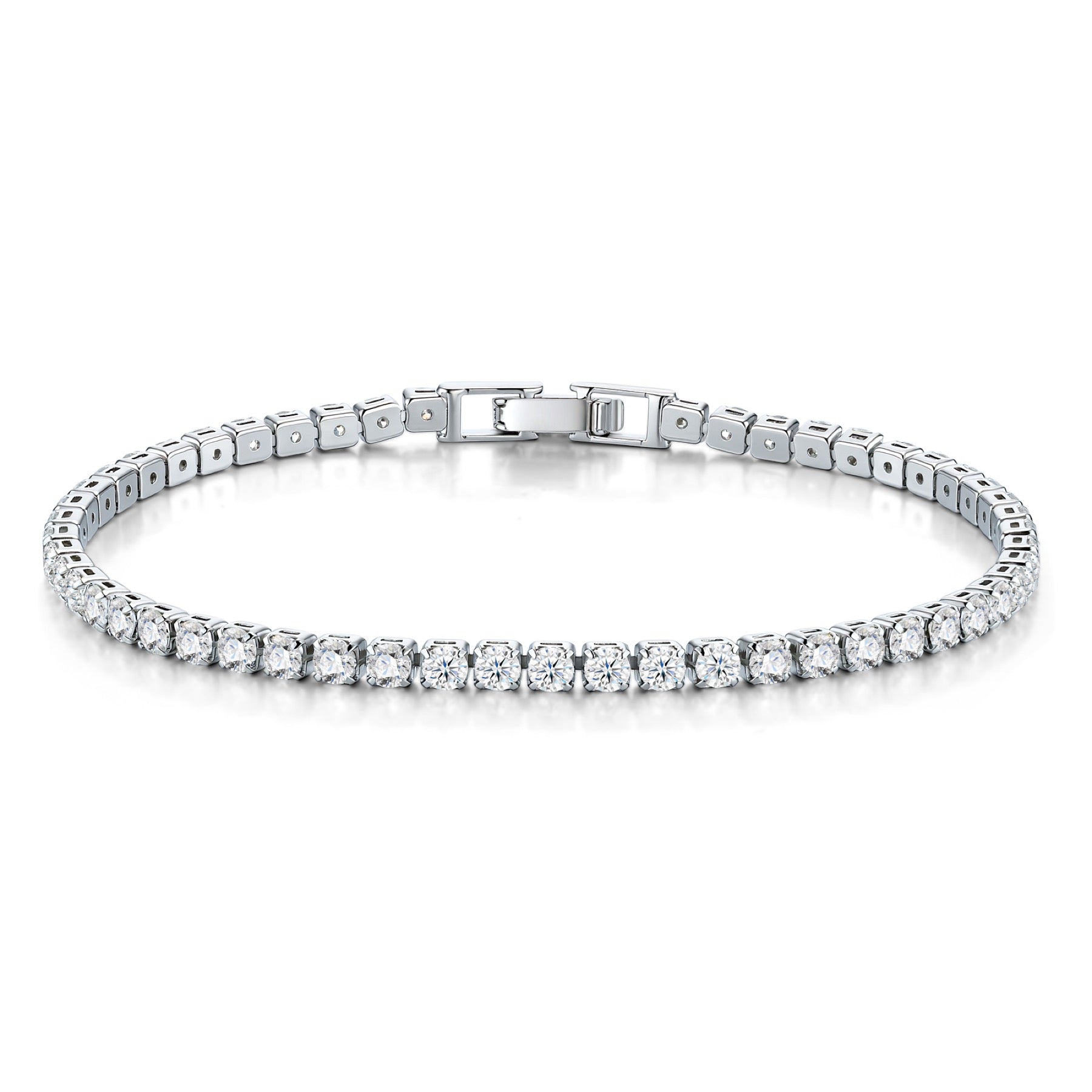 Rotondina Moissanite Tennis Bracelet in Sterling Silver