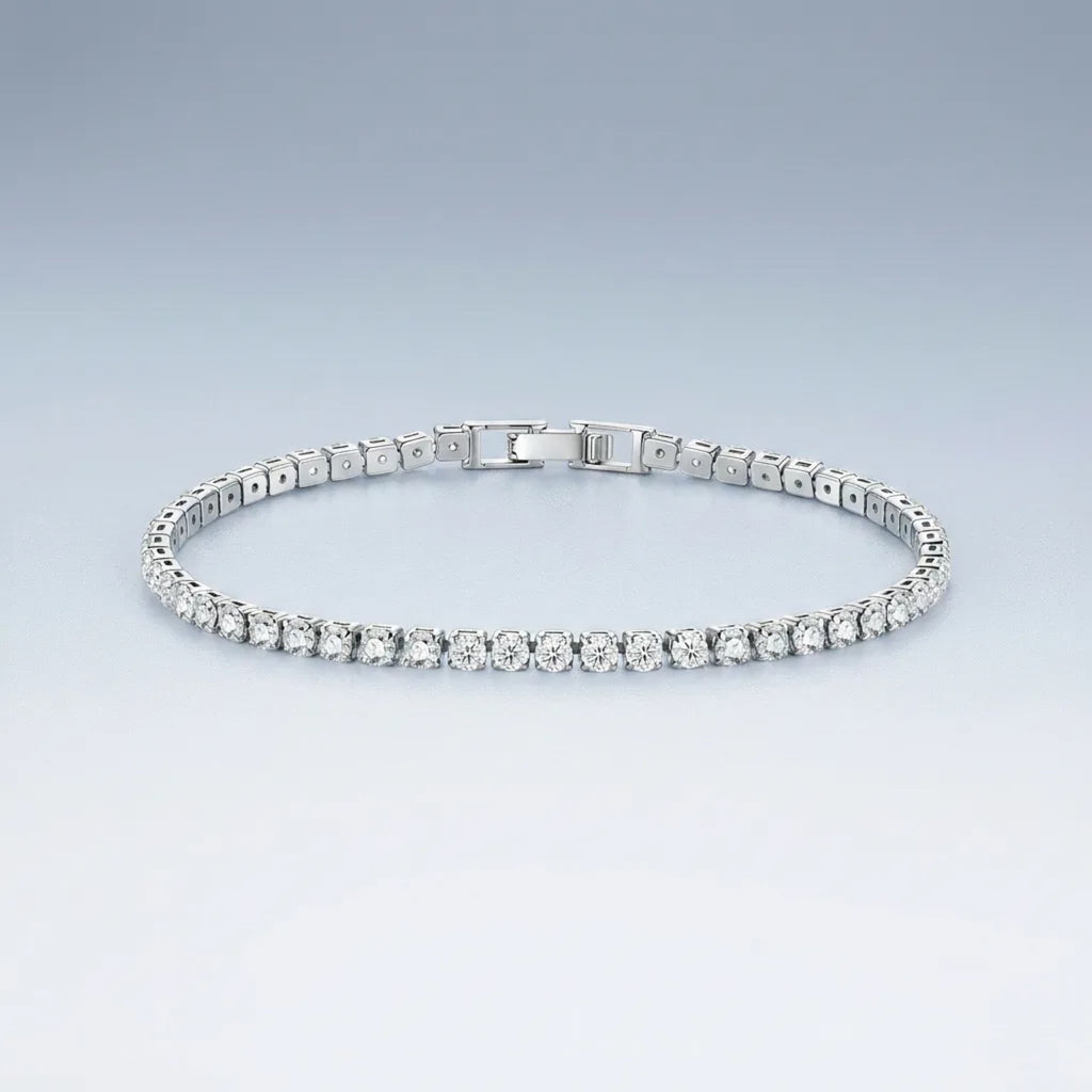 Rotondina Moissanite Tennis Bracelet in Sterling Silver