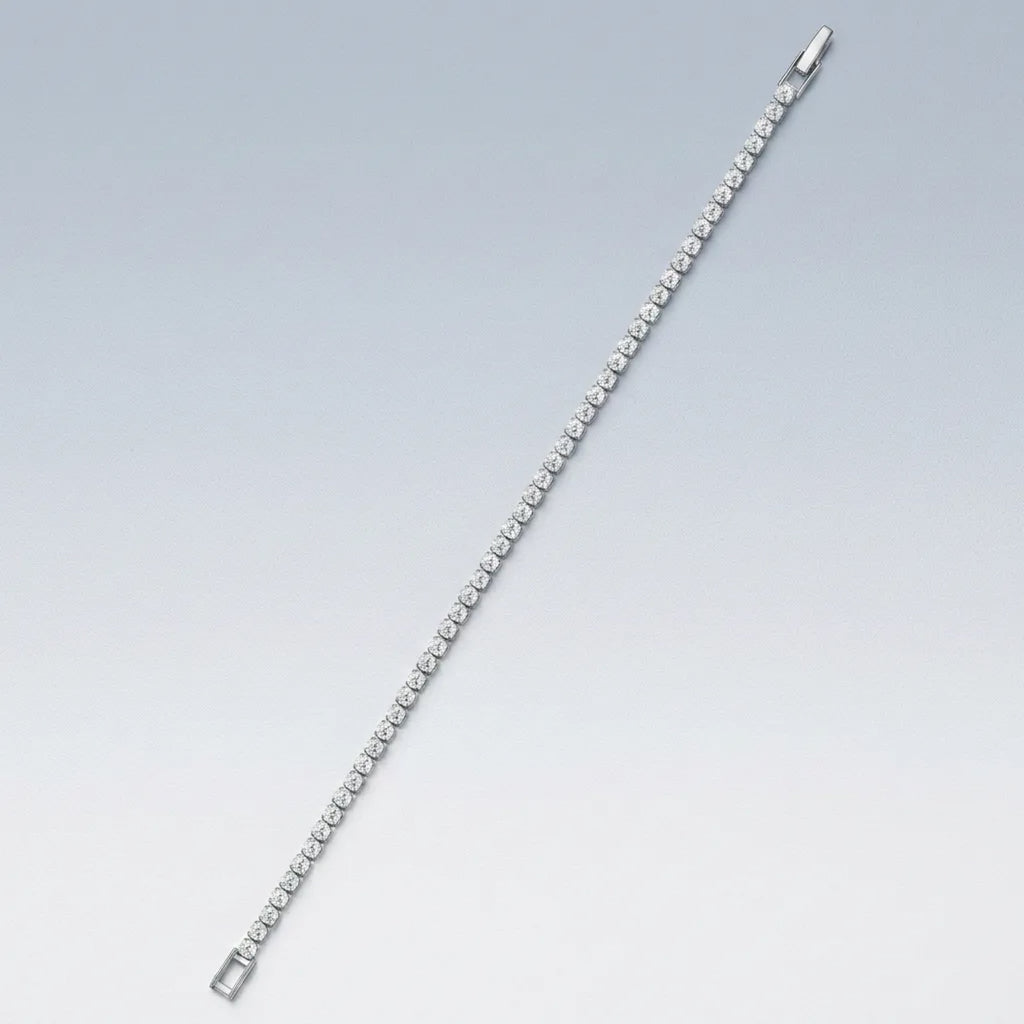 Rotondina Moissanite Tennis Bracelet in Sterling Silver