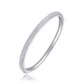 Monologo Moissanite Bangle Bracelet in Sterling Silver