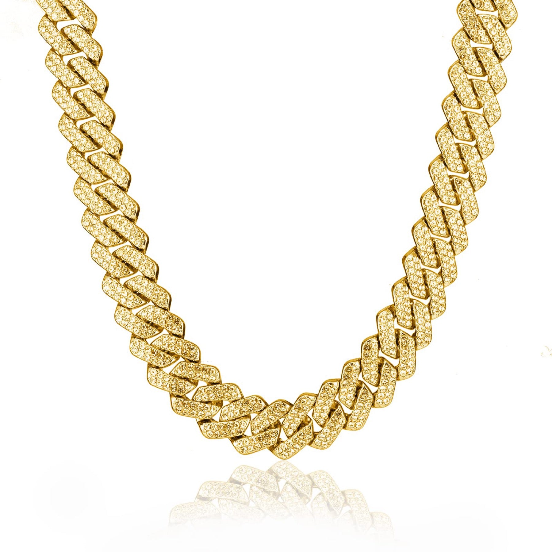 Empire Moissanite Pavé Cuban Link Chain Necklace in Sterling Silver